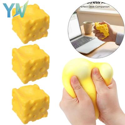 Weicher Käsewürfel Langsam aufsteigendes Knetspielzeug Stressabbau Sensorische Dekompression Druckentlastung Squishy für Erwachsene Neuartiges Geschenk