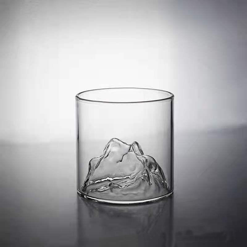 Japanese Style Mountain View Glass High Borosilicate Glass Heat Resistant Cup for Whiskey Coffee Tea Home Office Drinkware