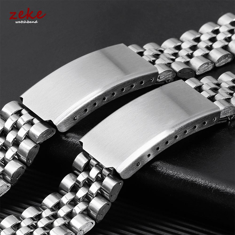 Folding Buckle Bracelet 12mm 14mm 16mm 18mm 20mm 22mm Stainless Steel Watch Straps Wristband Silver Metal Universal Watch Band