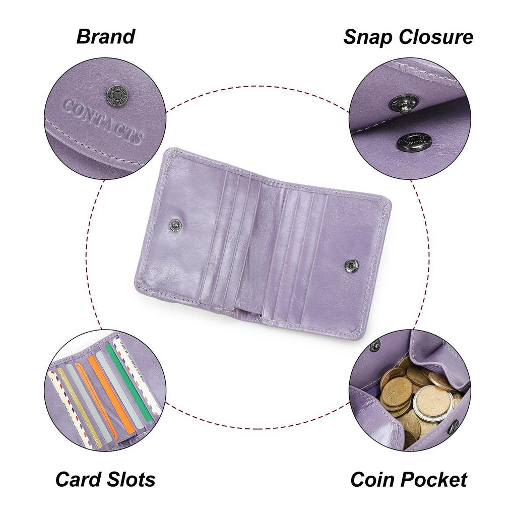 CONTACT'S Genuine Leather Women Wallet Mini Coin Purse Female Portfel Card Holder Women Wallets