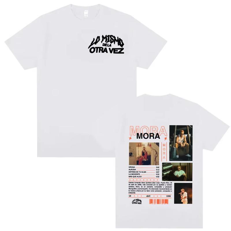 Rapper Mora Lo Mismo Dela Otra Vez Tour Merch T-shirts Men Fashion Hip Hop Vintage T Shirt Unisex Short Sleeve T-shirt Tops