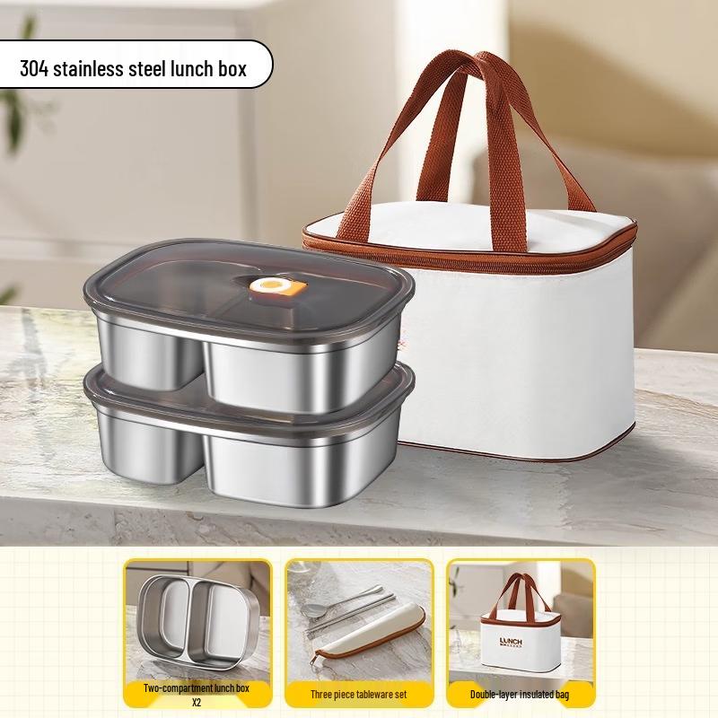 ZISIZ Divided Stainless Steel Lunch Box