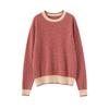 Women's Striped Cashmere Sweater - Long Sleeve, Loose Fit, Round Neck, Versatile Knitwear for Autumn/Winter