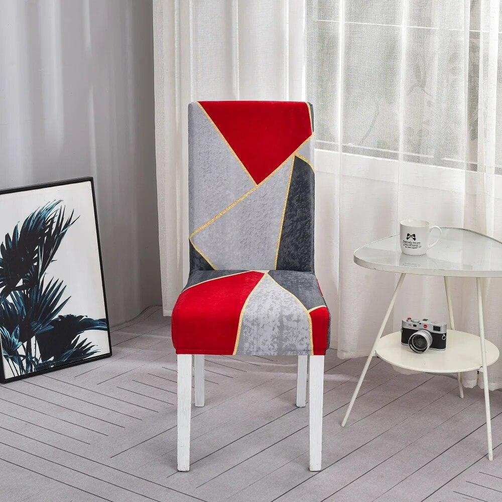 Spandex Wedding Chair Cover Lattice Floral Printed Seat Protector Slipcover for Hotel Banquet Housse De Chaise Dining Room Chair