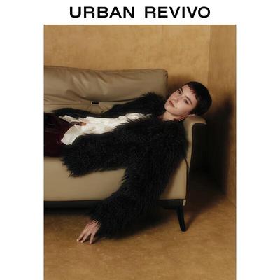 UR Women's Elegant Tassel Faux Fur Coat