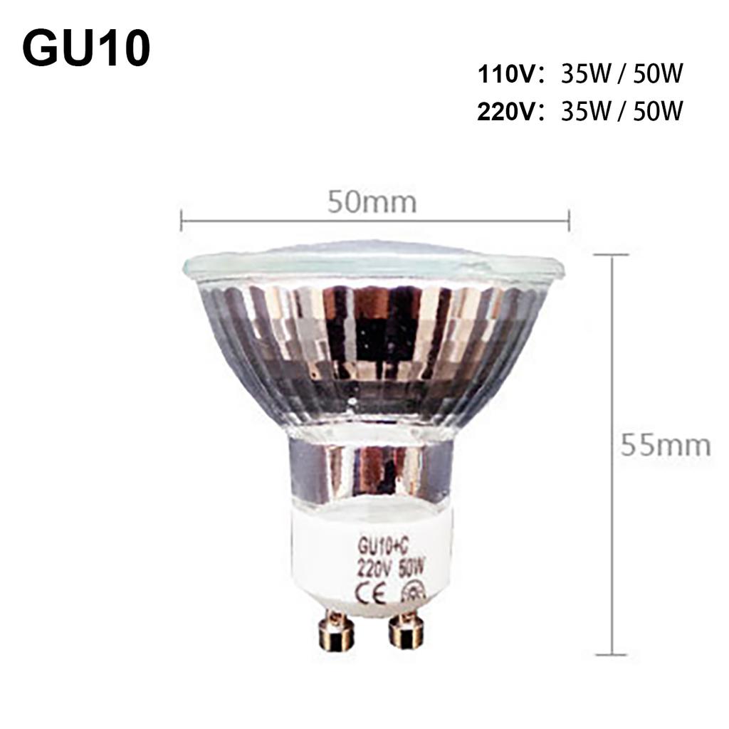 Halogen Spotlight Bulb 2pins 35w/50w Gu10 AC220v Dimmable Light Bulbs Warm White Lights 2800k 60° Beam Angle Glass