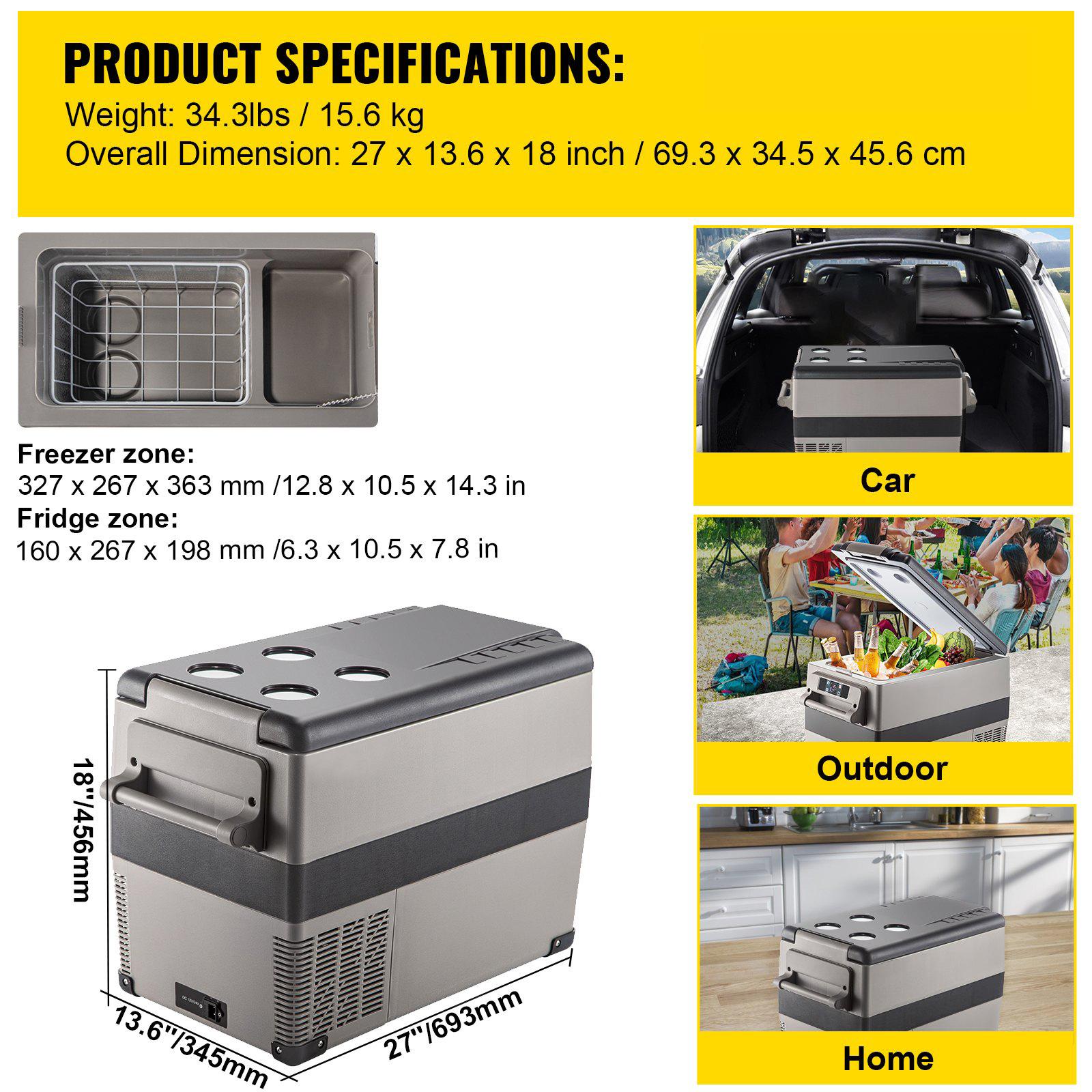 VEVOR 45L Car Refrigerator Mini Fridge
