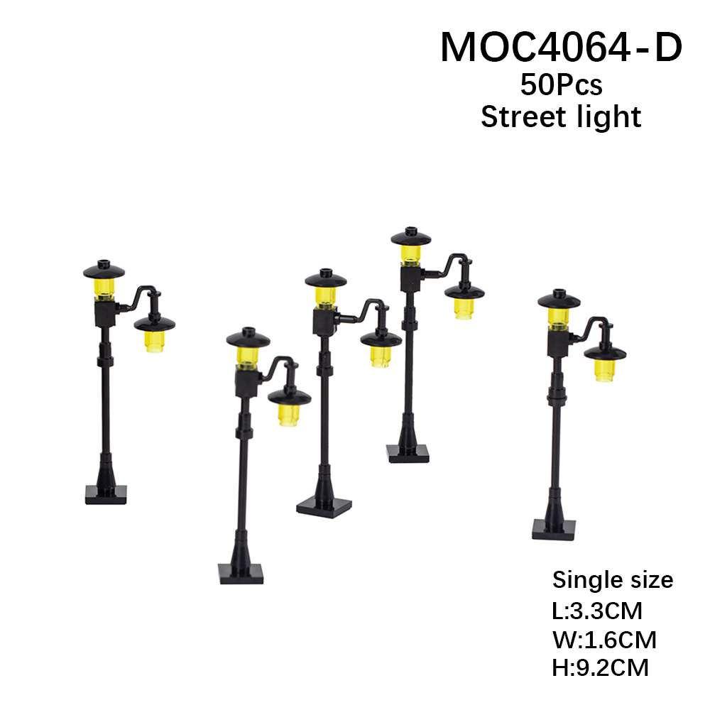 MOC DIY Accessori Parti Piastra Scena Città Blocchi da Costruzione Tronco d'Albero Recinzione Ringhiera Lampione Stradale Semaforo Base Giocattolo A037