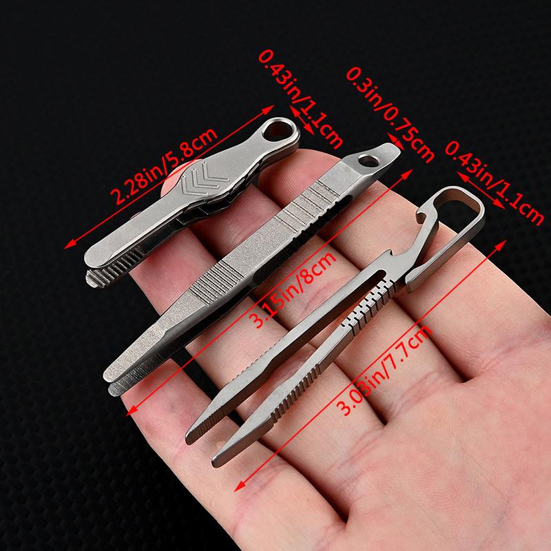 1Pc Mini Tweezers Small Tc4 Titanium Alloy Clip Portable Tweezers Nipper Edc Outdoor Tool Outdoor Pocket Maintenance Tool