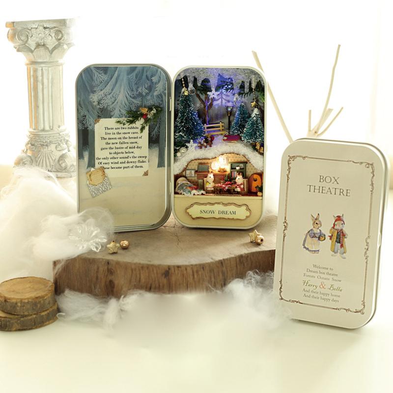 DIY Holzpuppenhäuser Handgefertigt Lustige Schachteltheater Miniaturbox Niedliche Puppenhäuser Bausätze Geschenk Holzspielzeug Für Mädchen