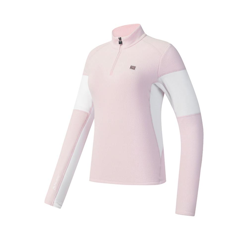 FILA Ski Series Fashion Simple Sports Casual Versatile Warm Fleece Long Sleeve Regular T-Shirt Women Tops Pink A11W546201FLP