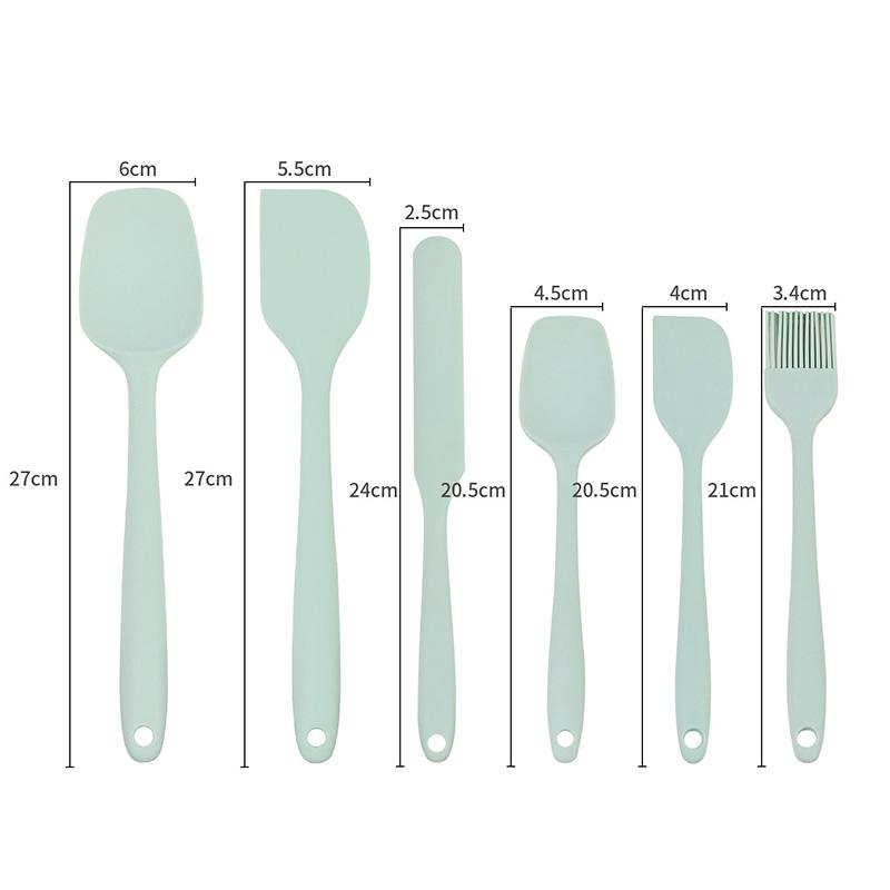 6-teiliges Silikonspatel-Set Lebensmittelqualität Creme-Mischlöffel Antihaft Hitzebeständige Spatel zum Kochen Backen Mischen Backwerkzeuge