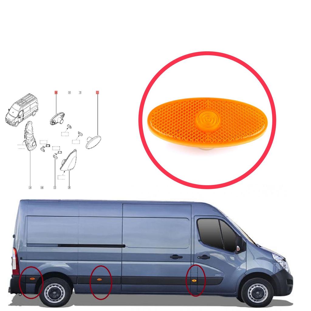 BSP1175 Indicatore Laterale Lampeggiante Ripetitore Segnale Ambra per Renault Master MK3 Opel Movano B NV400 X62 261B00001R