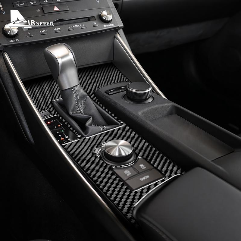 Real Soft Carbon Fiber Sticker For Lexus IS250 300 350 200T 2013-2018  Center Console Panel Cover Interior Trim  Accessories