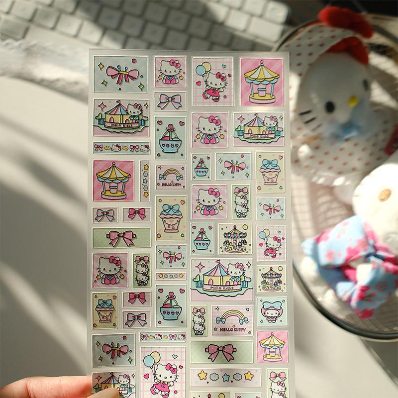 Sky Cute Kitty Amusement Park Carousel Stickers for Phone and Tablet Planner
