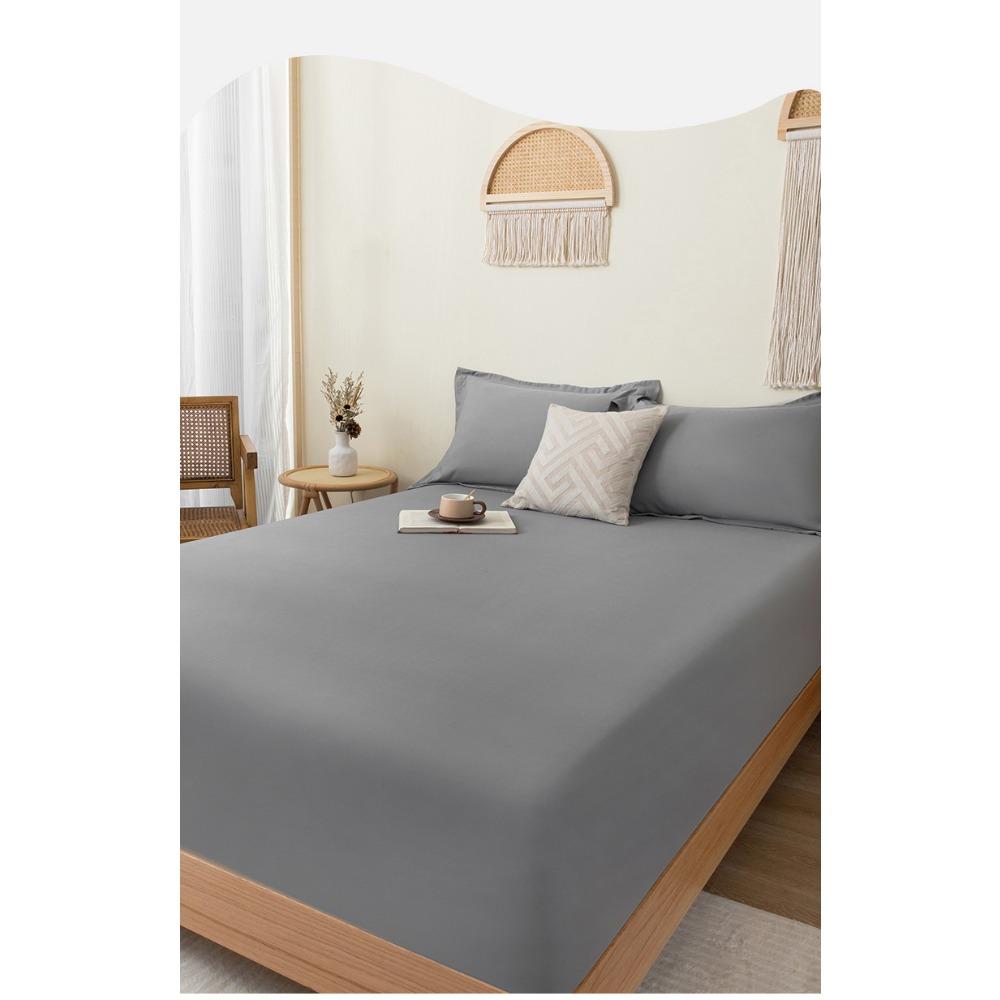1PC Solid Color Abraded Single Bed Hat Comfortable Skin-friendly Cotton Single Double Bed Cover Sheet Dust Protection Bedding