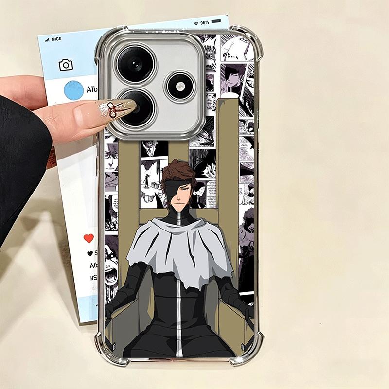 Bleach Aizen Sousuke Plating Phone Case For Xiaomi Redmi Note 14 15 Pro Plus 13 12 11 11S 11T 10 9S 9 5G Anti-Fall Airabag Cover