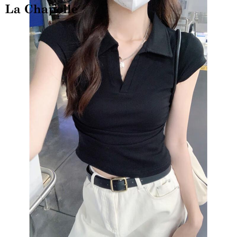 La Chapelle Women's Short Sleeve Slim Fit Polo T-Shirt