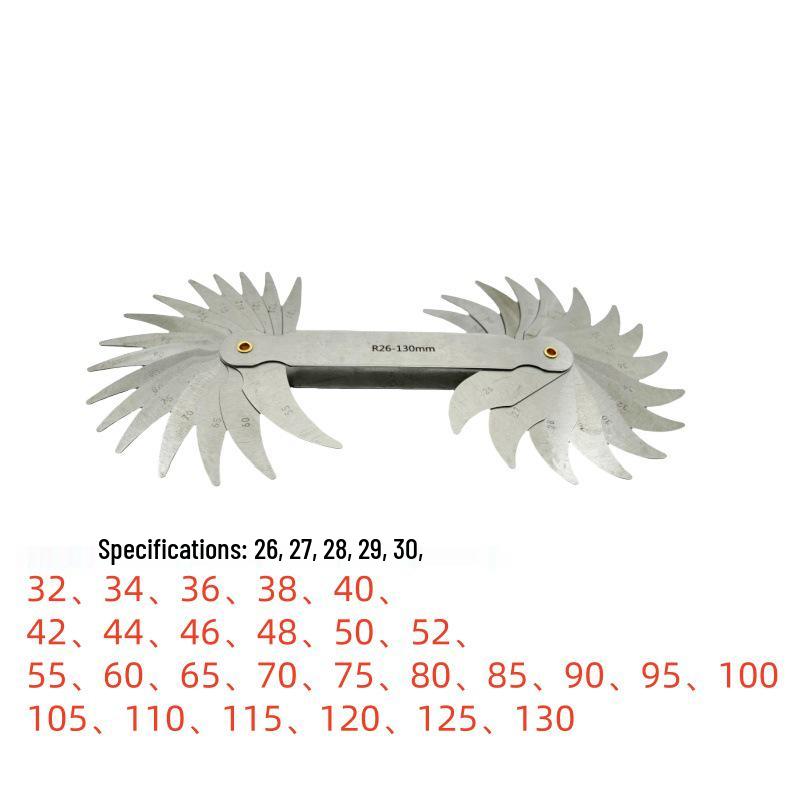 Radius Gauge Template R1-6.5, 7-14.5, 15-25, 26-80 Arc Measuring Tool.