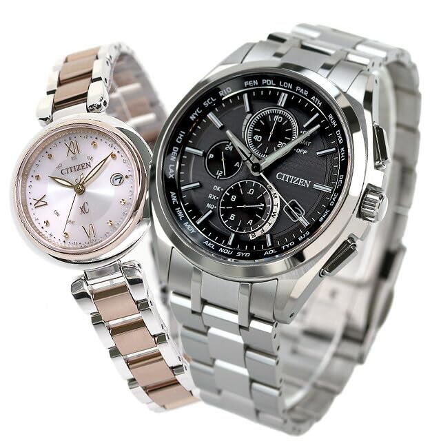 

CITIZEN Atessa Cross Sea Watch Pair Watch Couple Commemorative [Citizen] AT8040-57E ES9465-50W Men s Women s
