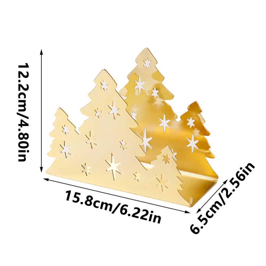 

1 шт. Рождественская салфетница из нержавеющей стали золотого цвета в форме рождественской елки, держатель для салфеток, держатель для салфеток, хранение салфеток для дома, ресторана золотой