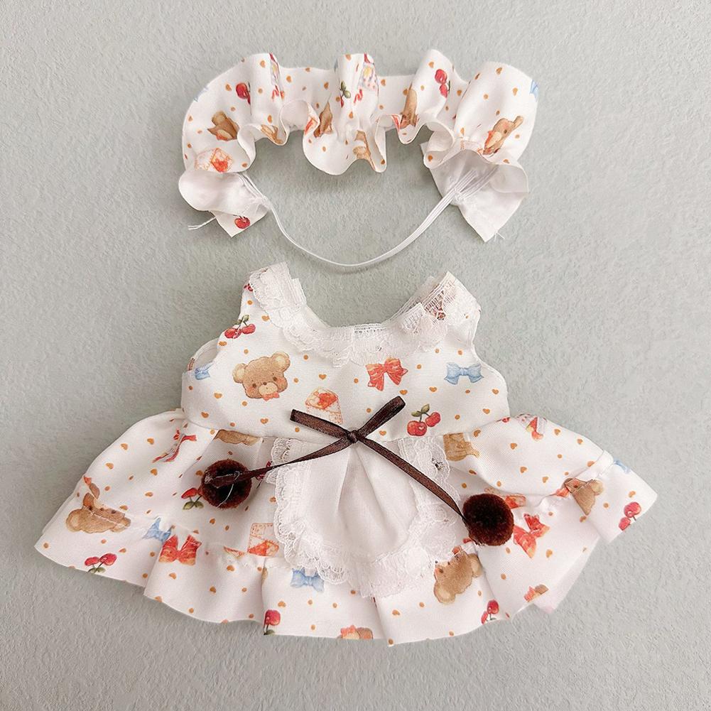 For 20CM Cotton Doll Rompers Cartoon Plush Doll Replacement Outfit Playing House Accessories Mini Clothes
