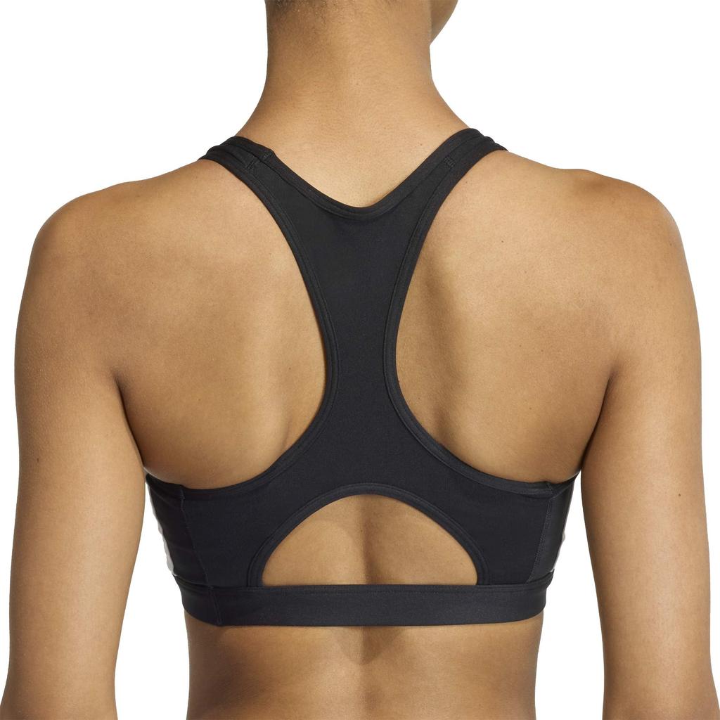 Adidas TRN OPTIME Essentials Medium Support Sports Bra for CI156 XS 3-Stripes Women, Black/White (KB4383)