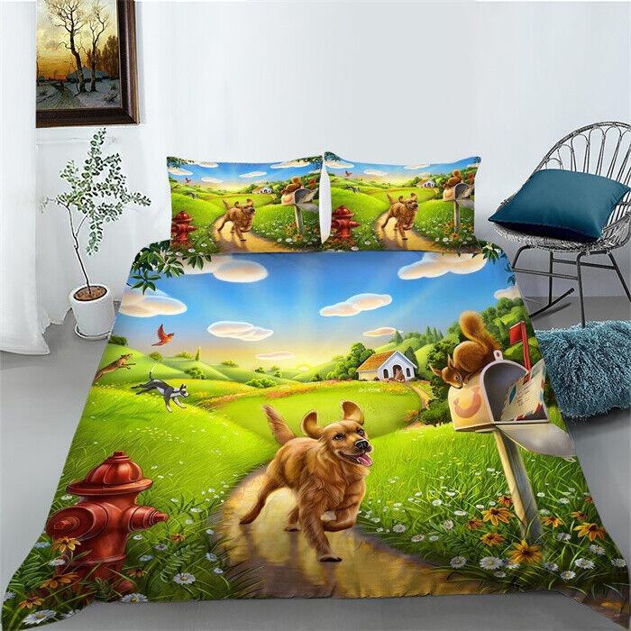 3D Printed Animal Bedding Set King Queen Bed Down Duvet Cover Pillowcase 2/3pc Quick Drying Bed Cover Luxury Cover Home Textile