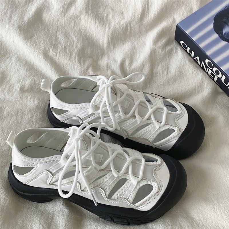 Platform Sandals Women's Outer Wear Summer New Ugly Cute Big Head Shoes Sports Casual Hole Shoes