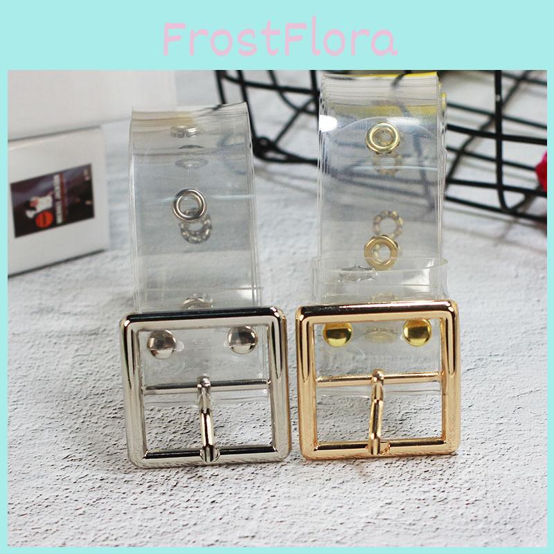Heartshaped Square Circular Buckle Transparent Resin Belt Porous Belt Womens