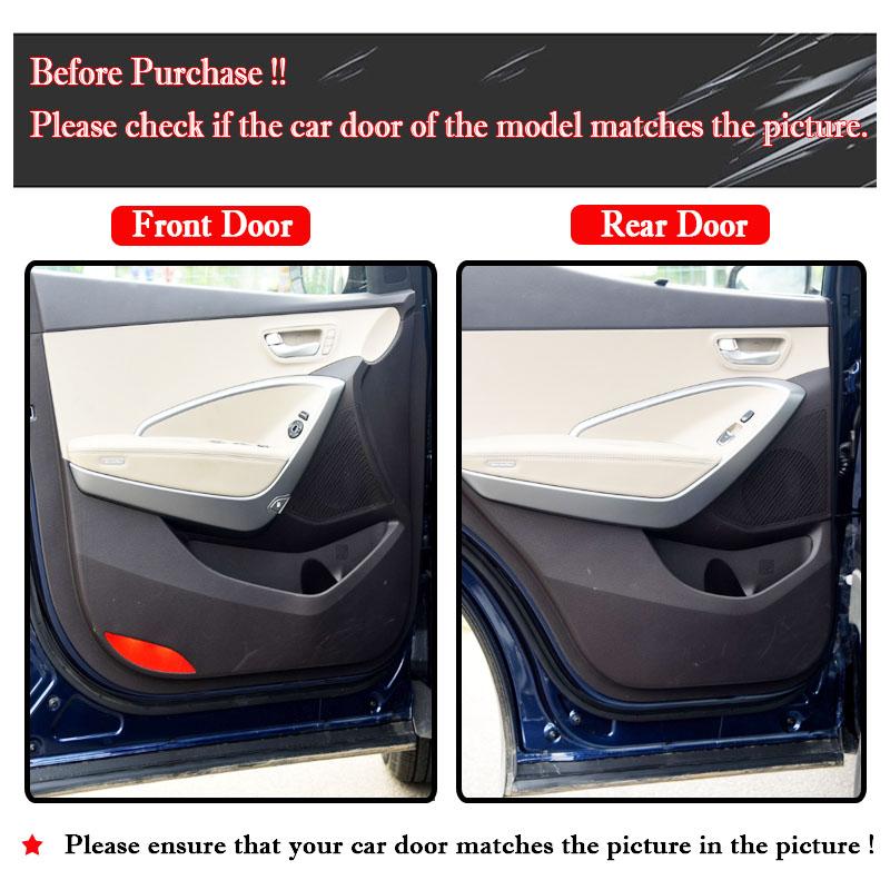Car Inner Door Anti Kick Film Protective Anti-Scratch Cover For Hyundai Santa Fe III 2012 - 2017 2018 Auto Accessories Protector