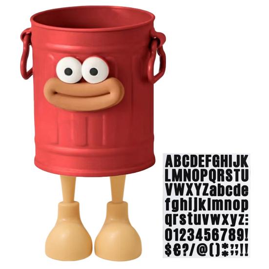 Cartoon Pen Holder Retro Sausage Mouth Bucket Plastic Pen Holder Large Capacity Desk Organizer for Stationery Makeup Brushes