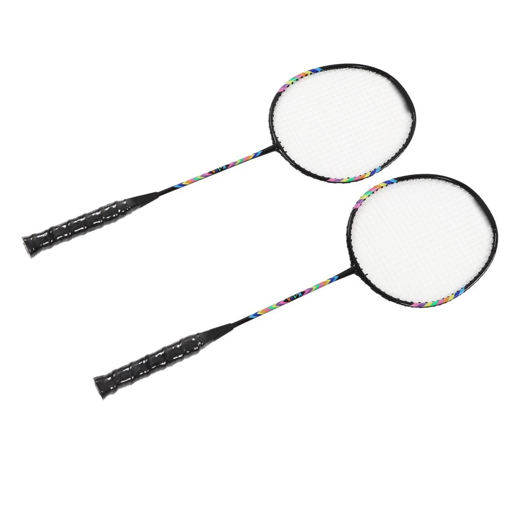 2Pcs Badminton Racquets Set Lightweight Sturdy Double Badminton Rackets with Storage Bag for 2 Player