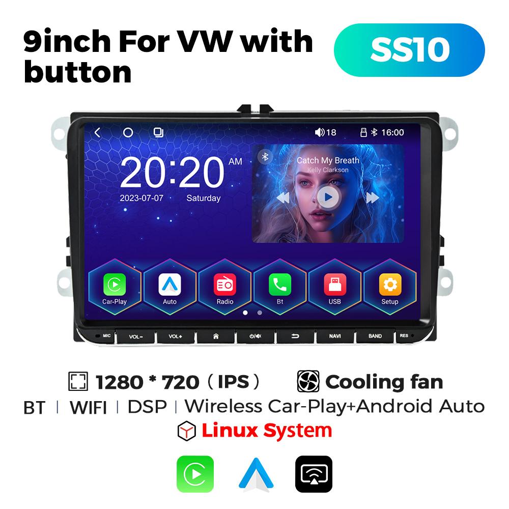 Navifly 7'' 2din Android Auto Carplay Auto Radio Player Video GPS pentru VW Volkswagen Skoda Octavia Golf 5 6 Touran Passat B6 Polo