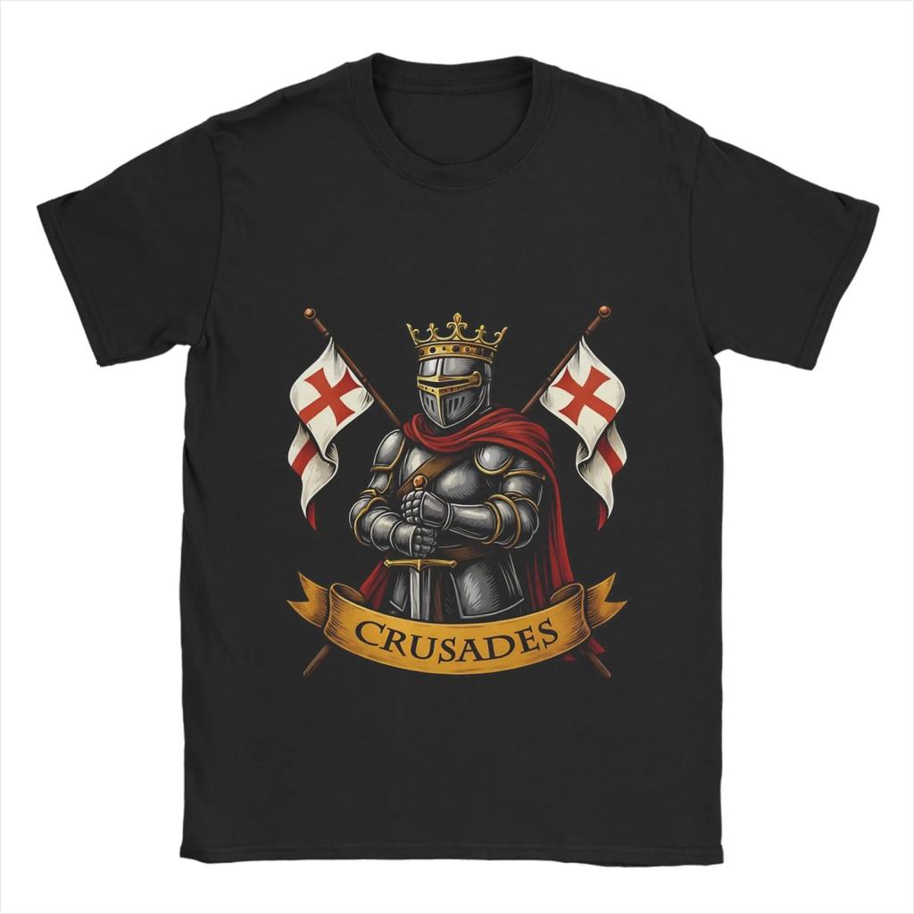 Casual T Shirt Summer Knights Templar Novelty T Shirts Cotton Tshirt for Mens Aesthetic Pattern Short Sleeve Top Tees