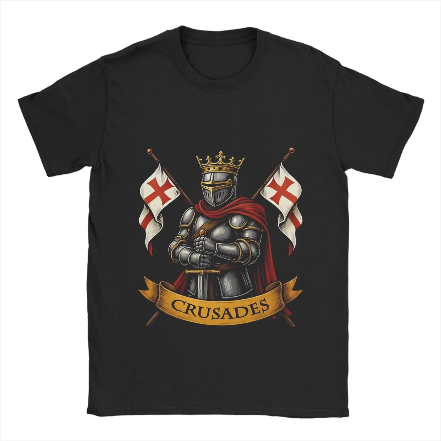 

Casual T Shirt Summer Knights Templar Novelty T Shirts Cotton Tshirt for Mens Aesthetic Pattern Short Sleeve Top Tees S чёрный