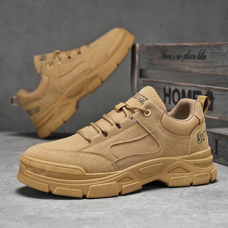 Męskie oddychające buty robocze antypoślizgowe - Konstrukcja odporna na ścieranie i casualowy sportowy design skate