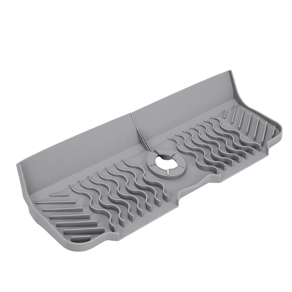 Silikon-Wasserhahnmatte 17,7 Zoll Spülbecken-Schutz Draining-Matte Spritzschutz Küchenspüle Trockenschale Matte für Arbeitsplatte