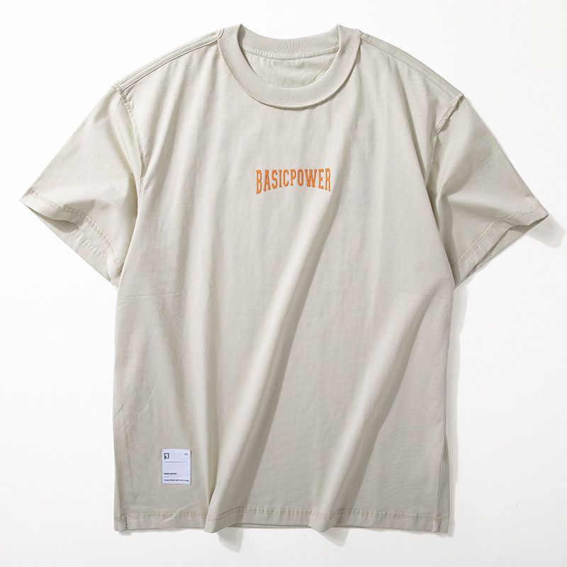 Short sleeve T-shirt Men's Summer Washed Cotton Moisture Absorption Breathable T-shirt inside-out Wear Design American vintage Loose Half Sleeve