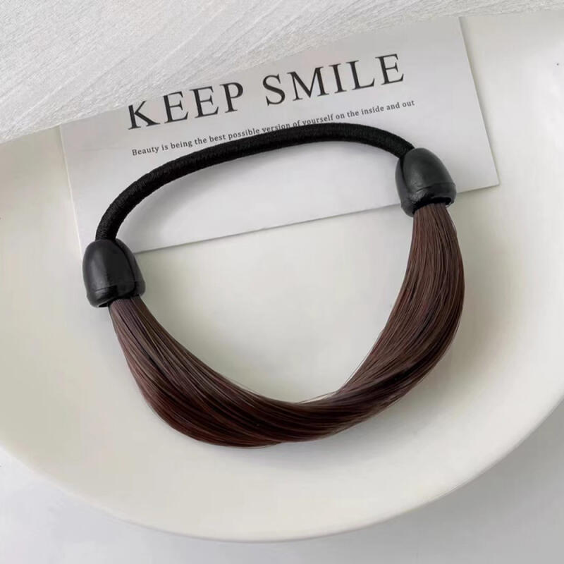 Ponytail, fake hair tie, hair band, scrunchie, hair elastic