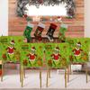 Grinch Chair Back Covers: Christmas Table Decorations Set