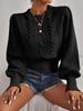 European & American Solid Color Knitwear Women's Lantern Sleeve Cable Knit Pullover Sweater - Autumn/Winter, Round Neck