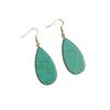 Vintage Gold-Plated Teardrop Earrings with Rose Quartz, Lapis Lazuli, Red Jasper, Turquoise, and Amazonite.