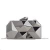 Acryl Mini Box Clutch Met Ketting Zilver Elegante Avondtas Voor Dagelijks Gebruik