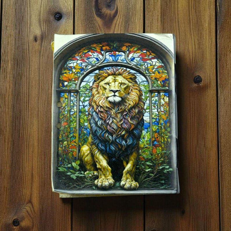 Large Lion Leather Journal: Vintage Grimoire, Blank Book of Shadows