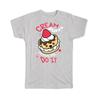 Gift T-Shirt : Cute Cream Puff Funny Food Art Print For Kitchen Decor Home