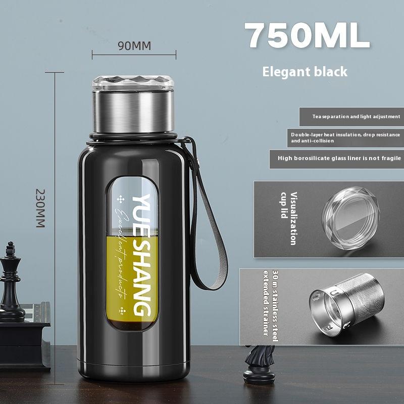 

Летняя походная дорожная чашка, переносная противопадающая чашка, двойная высококачественная большая емкость, двойная высококачественная фильтрующая чашка 750-1000ml