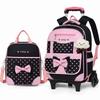 Children'S Tie Rod Schoolbag Three Rounds Girl Princess Primary School Backpack Girls Schoolbag 1-3-5 -6 Level Drag