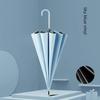 16-Rib Umbrella with Japanese-Style Fresh Design, Leather Handle, Curved Hook, Straight Pole, Large Double-Person Umbrella for Sun and Rain, Gift or