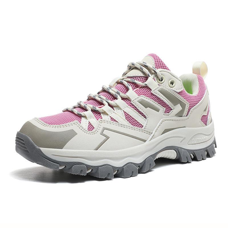 Large size couple hiking shoes mesh breathable camping off-road hiking shoes soft sole professional outdoor sports shoes